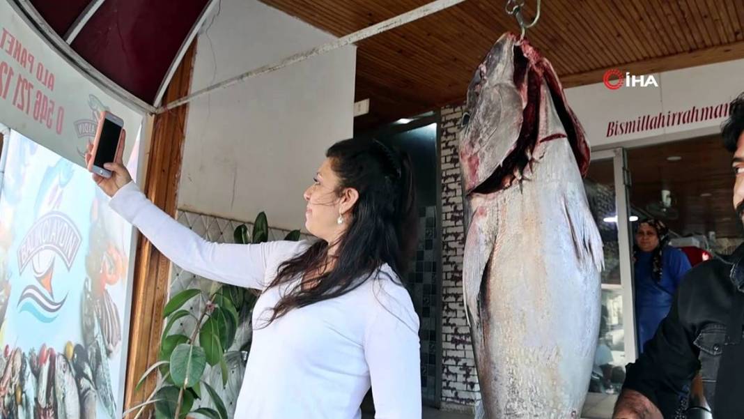 İnsan boyunda dev balık, görenlere küçük dilini yutturdu! O kentte sergileniyor 12